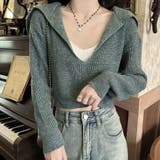 ニットトップス Vネック スキッパー | shoppinggo | 詳細画像10 