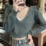 ニットトップス Vネック スキッパー | shoppinggo | 詳細画像12 