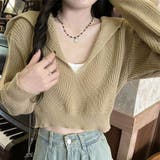 ニットトップス Vネック スキッパー | shoppinggo | 詳細画像13 