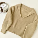 ニットトップス Vネック スキッパー | shoppinggo | 詳細画像17 
