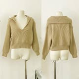 ニットトップス Vネック スキッパー | shoppinggo | 詳細画像19 