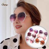 UVカットサングラス フレームレス 紫外線カットラインストーン | shoppinggo | 詳細画像1