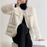 中綿ツイードジャケット ボアジャケット 千鳥格子コート | shoppinggo | 詳細画像9
