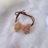 リボンキャメル | シュシュ 2タイプ ヘアゴム | shoppinggo