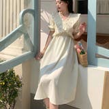 ベージュ | ワンピース 半袖 クロス | shoppinggo