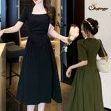 ワンピース 半袖 スクエアネック | shoppinggo | 詳細画像1 