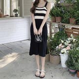 リブニットワンピース ノースリーブ ボーダー | shoppinggo | 詳細画像8