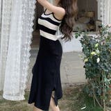 リブニットワンピース ノースリーブ ボーダー | shoppinggo | 詳細画像9