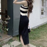 リブニットワンピース ノースリーブ ボーダー | shoppinggo | 詳細画像10
