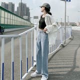 美脚ストレートパンツ 着やせ セミワイドパンツ | shoppinggo | 詳細画像9