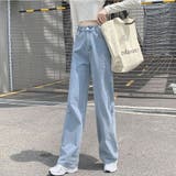 美脚ストレートパンツ 着やせ セミワイドパンツ | shoppinggo | 詳細画像11