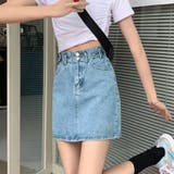 ライトブルー | デニムスカート レディース ミニスカート | shoppinggo