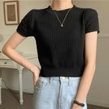 ブラック | 夏服 新作 サマーニットトップス | shoppinggo