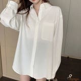 白ブラウス シャツ レディースロングシャツ | shoppinggo | 詳細画像1 