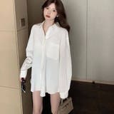 ホワイト | 白ブラウス シャツ レディースロングシャツ | shoppinggo