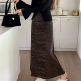 ブラウン | ロングスカート ハイウエスト マキシ丈 | shoppinggo