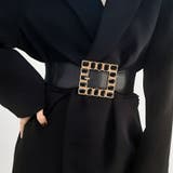 ブラック | ゴムベルト バックル付レディース 幅広 | shoppinggo