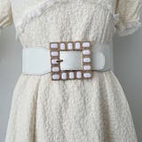 ホワイト | ゴムベルト バックル付レディース 幅広 | shoppinggo