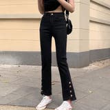 ブラック | デニムパンツ レディース 美脚ストレッチ | shoppinggo
