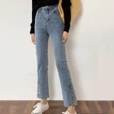 ブルー | デニムパンツ レディース 美脚ストレッチ | shoppinggo