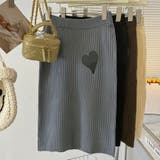 リブニットスカート ハート スリット入り | shoppinggo | 詳細画像3