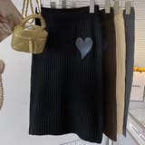 リブニットスカート ハート スリット入り | shoppinggo | 詳細画像4