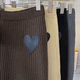 リブニットスカート ハート スリット入り | shoppinggo | 詳細画像6