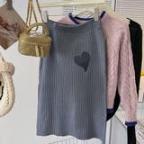グレー | リブニットスカート ハート スリット入り | shoppinggo