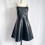 フレアキャミワンピース ジャンパ―スカート フェイクレザーワンピース | shoppinggo | 詳細画像6