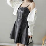 フレアキャミワンピース ジャンパ―スカート フェイクレザーワンピース | shoppinggo | 詳細画像12