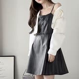 フレアキャミワンピース ジャンパ―スカート フェイクレザーワンピース | shoppinggo | 詳細画像14 