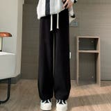 ブラック | 裏起毛パンツ ワイドパンツ ジョガーパンツ | shoppinggo