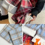 チェック柄パンツ ワイドパンツ 裏起毛パンツ | shoppinggo | 詳細画像4 