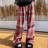 チェック柄パンツ ワイドパンツ 裏起毛パンツ | shoppinggo | 詳細画像5 