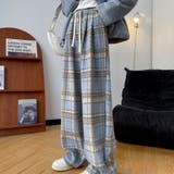 チェック柄パンツ ワイドパンツ 裏起毛パンツ | shoppinggo | 詳細画像9 