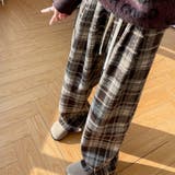 チェック柄パンツ ワイドパンツ 裏起毛パンツ | shoppinggo | 詳細画像11 