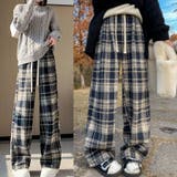 チェック柄パンツ ワイドパンツ 裏起毛パンツ | shoppinggo | 詳細画像14 