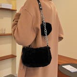 ブラック | ポーチ付き ファーバッグ 2点セット | shoppinggo