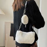 ホワイト | ポーチ付き ファーバッグ 2点セット | shoppinggo