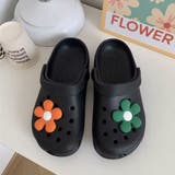オレンジ*グリーン | 厚底サンダル アクセサー付き レディース | shoppinggo