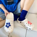 ピンク*ブルー | 厚底サンダル アクセサー付き レディース | shoppinggo