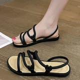 ブラック | サンダル レディース かかとの紐が調整不可 | shoppinggo