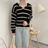 ニットトップス ボーダー スキッパー | shoppinggo | 詳細画像7