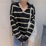 ニットトップス ボーダー スキッパー | shoppinggo | 詳細画像9
