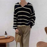 ニットトップス ボーダー スキッパー | shoppinggo | 詳細画像10