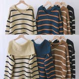 ニットトップス ボーダー スキッパー | shoppinggo | 詳細画像11