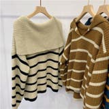 ニットトップス ボーダー スキッパー | shoppinggo | 詳細画像12