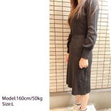 ニットロングワンピース 長袖 ウエストリボン | shoppinggo | 詳細画像4