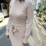 ニットロングワンピース 長袖 ウエストリボン | shoppinggo | 詳細画像10