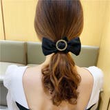 ブラック | ヘアゴム シュシュ キラキラヘアアクセサリー | shoppinggo